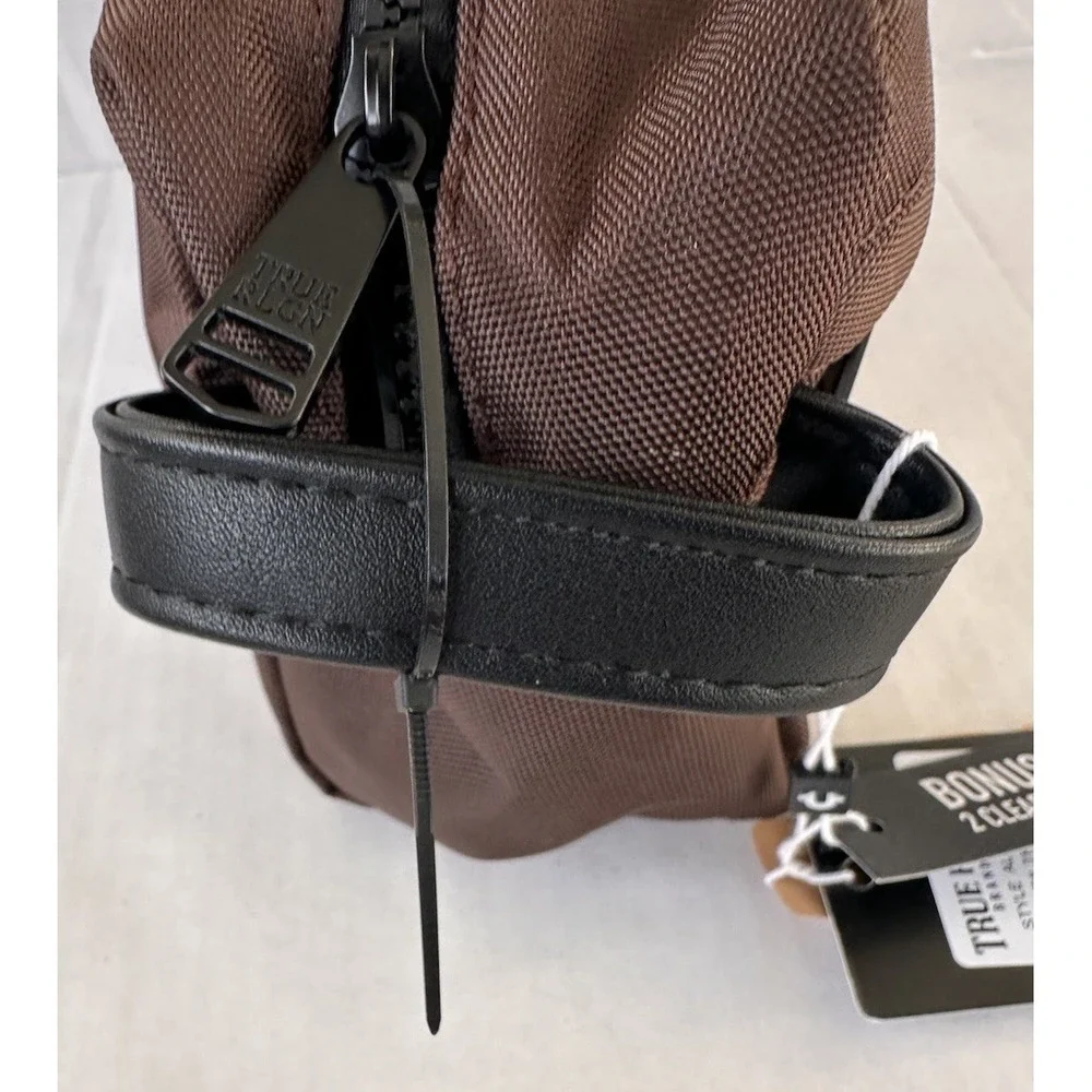 True Religion Men's Brown  Travel Toiletry‎ Bag Canvas Logo NWT